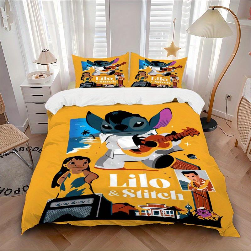 

3pcs set Lilo, Stitch, Hawaii Bedding Set with Duvet Cover+Pillowcases, All-Season Polyester, Zipper Closure47 135x200cm