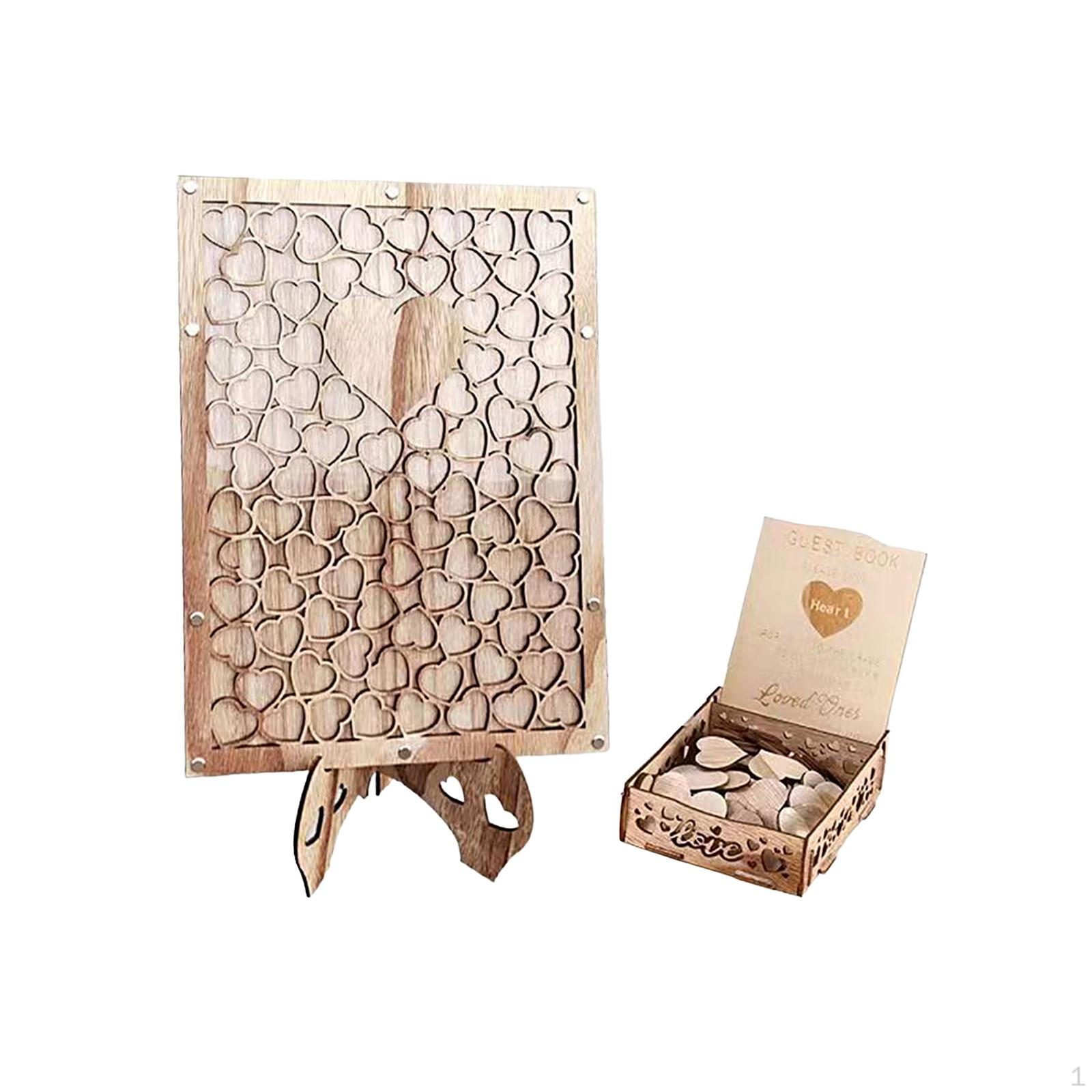 

Wedding Book, Wooden Frame, Unique Decorations with Stand, Rustic Frame Rectangle