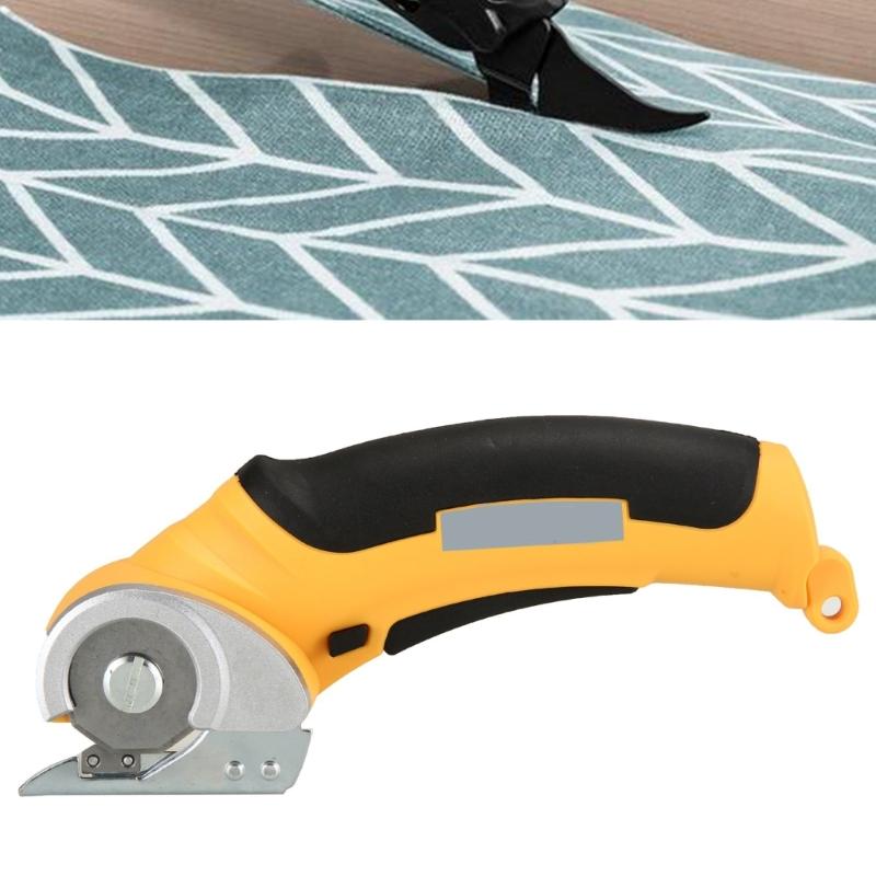Cordless Electric Scissors Rechargeable Rotary Mini Cutter for Efficient Fabrics and Leather Cutting with Safety Lock