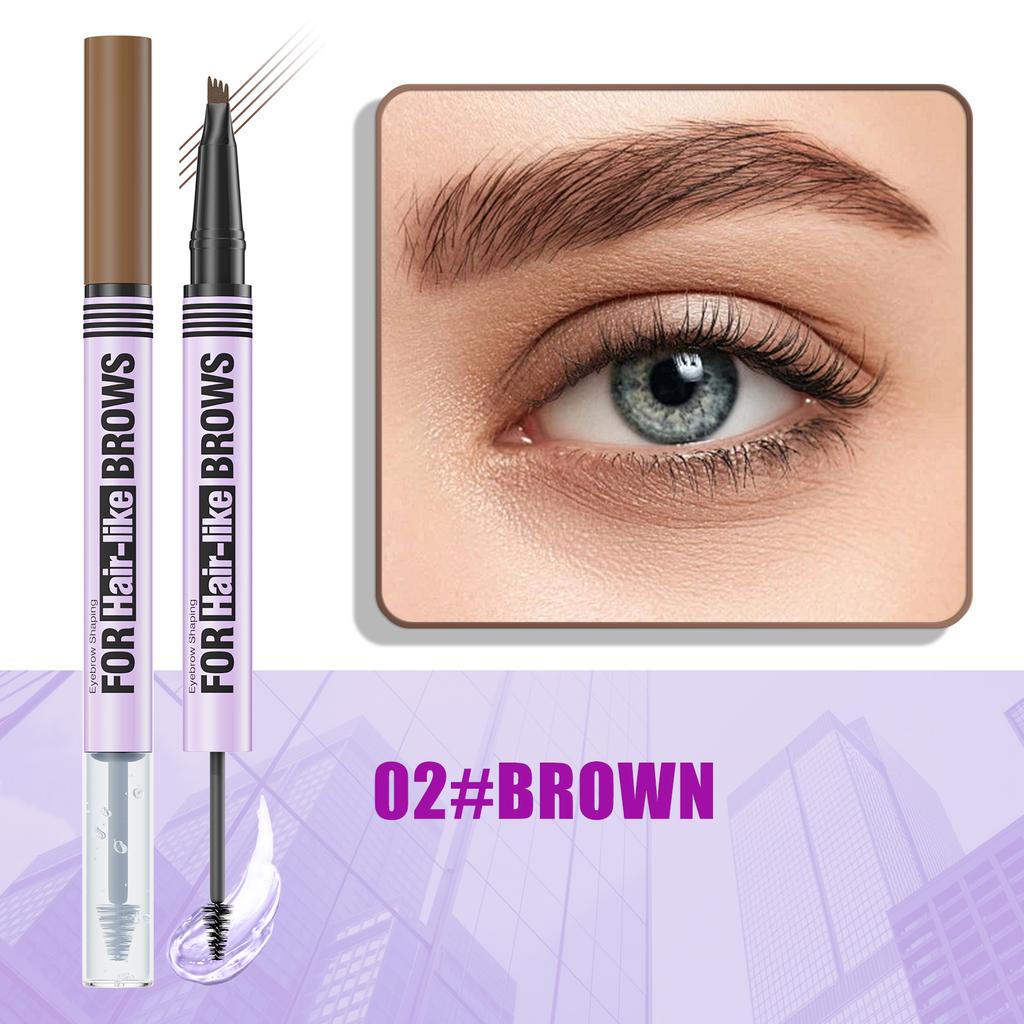 Waterproof Eyebrow Pencil 2in1 Liquid Gel Pen Long Lasting Cream Makeup Kit Four Claw Double End Natural Eyebrow Pencil
