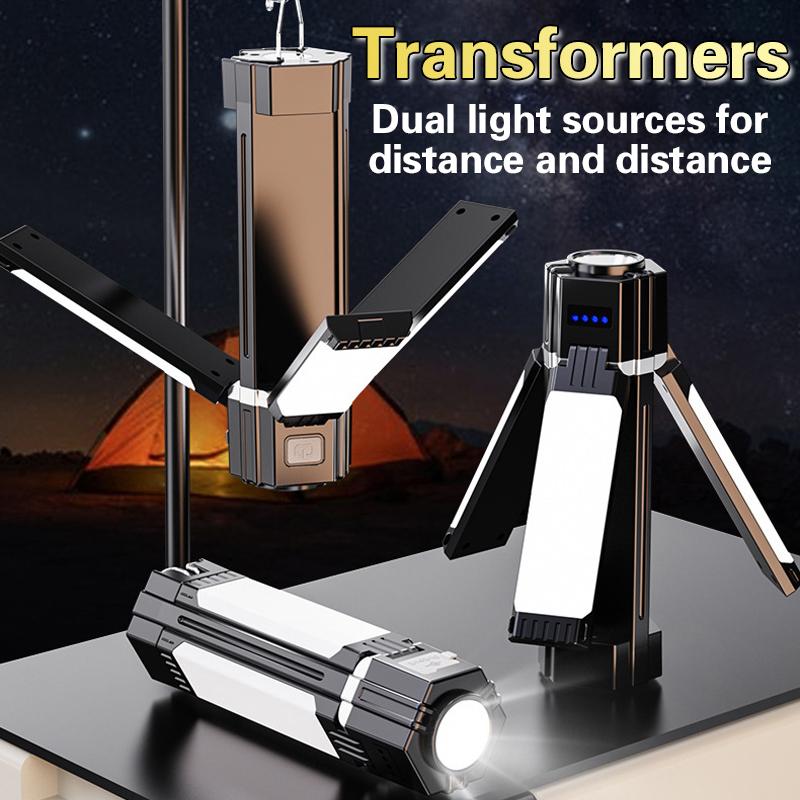 Rechargeable Outdoor Camping Light Tent Lamp Portable Foldable Flashlight Emergency Power Bank Work Floodlight