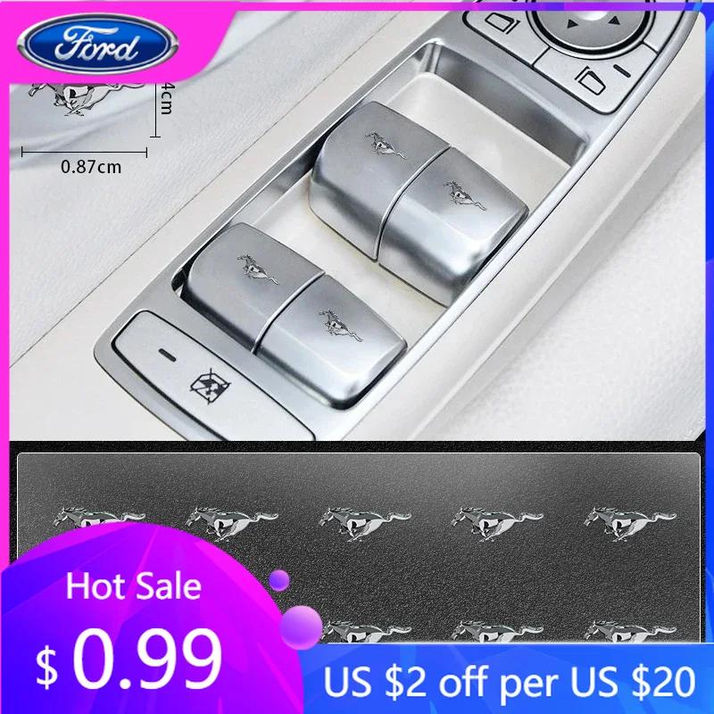

Car Sticker Car Window Control Button Mini Sticker Mini Decal For Ford Mustang GT500 GT350 Cobra Shelby Focus mk2 mk3 Fiesta Car 1pcs