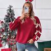 Women S Red Bow Crew Neck Long Sleeve Casual Sweatshirt