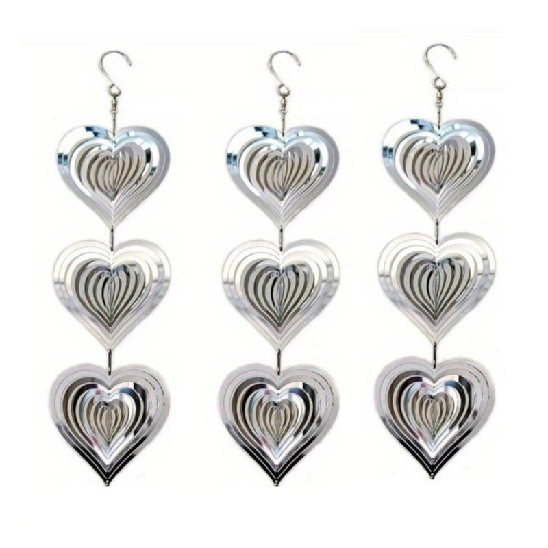 Pack of 3 Reflective Metal Wind Spinners Bird Deterrents for Outdoor Decoration and Effective Bird Control in Sunlight
