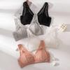 Elegant Lace Mulberry Silk Triangle Bra - Comfortable, Adjustable, French-Style Lingerie for Women