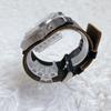 Used FOSSIL BIG TIC Robot Leather Watch Y2K Quartz