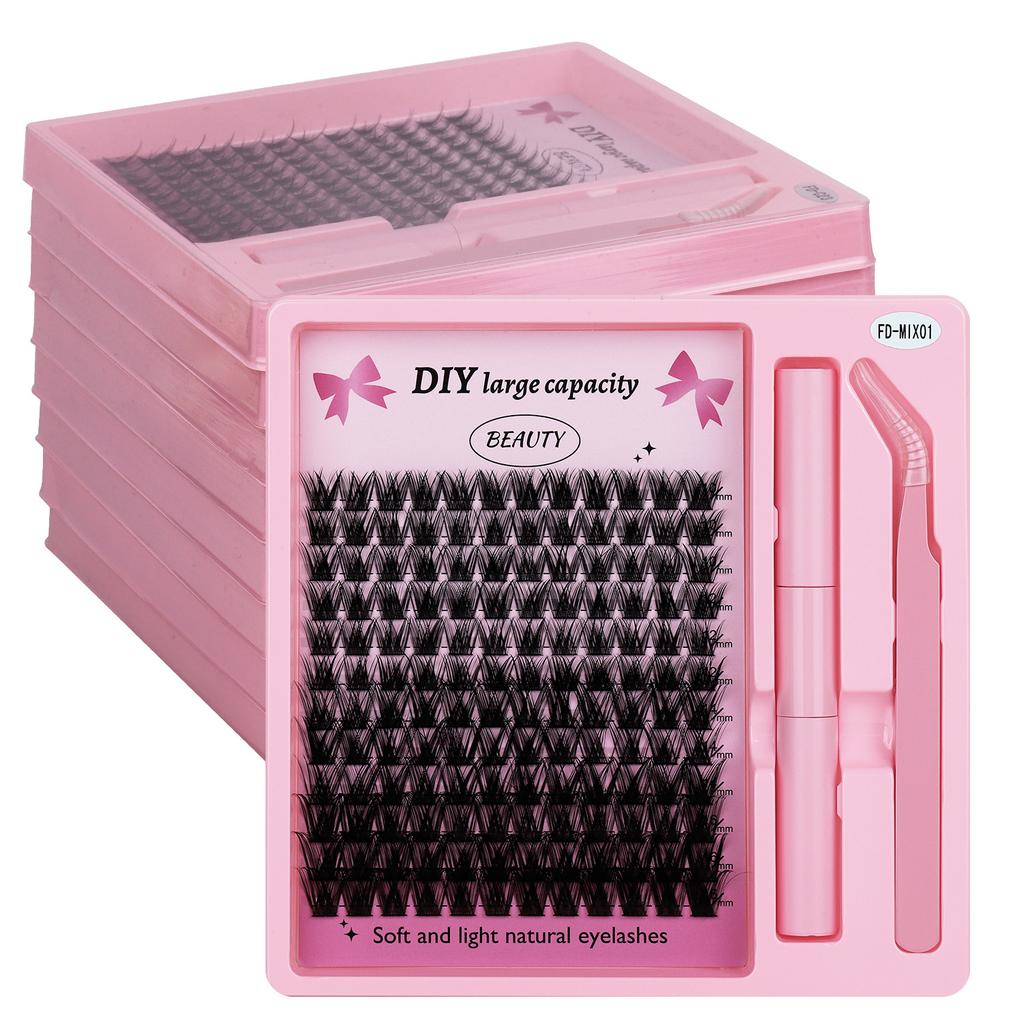 Segmented Eyelash Set, Thick False Eyelashes Three-Dimensional Diy Hot Melt Multi-Hair Grafted Eyelashes Fd Set