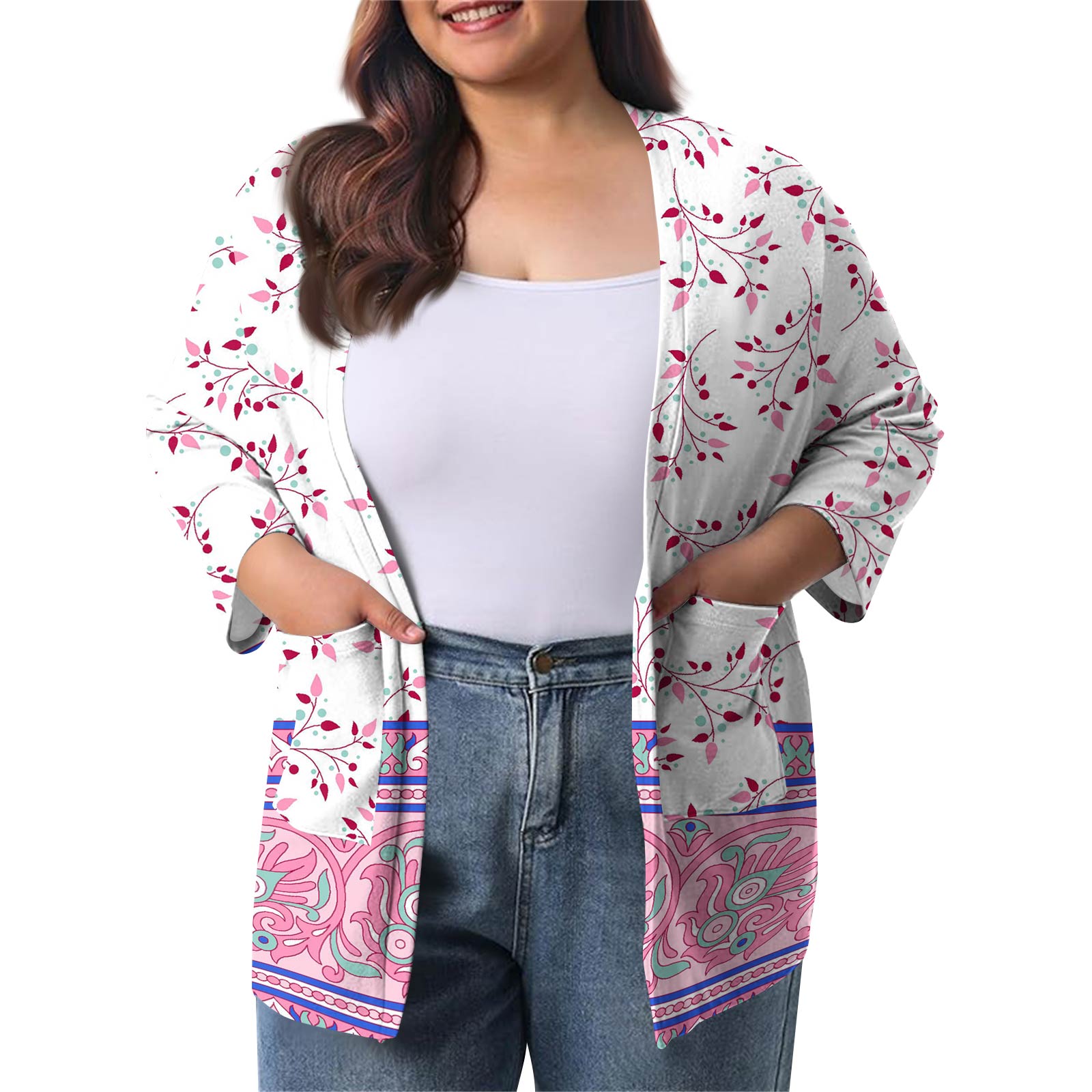 

Женский осенне-зимний модный повседневный однотонный кардиган-жакет длиной до середины бедра с рукавом 3/4 XL