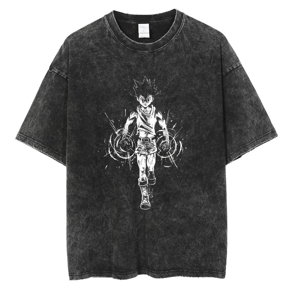 2026 Estate Top Larghi T-shirt Canottiere Stampa Anime T-shirt Uomo Streetwear Vintage Maglietta Nera Harajuku T-shirt Oversize