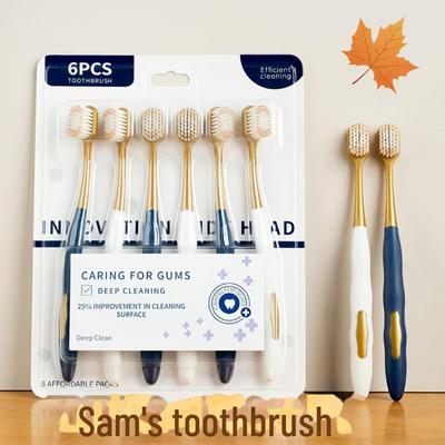 Sam's Soft Bristle Toothbrush - Wide Head, Dense Silk, Ideal for Home & Travel Use