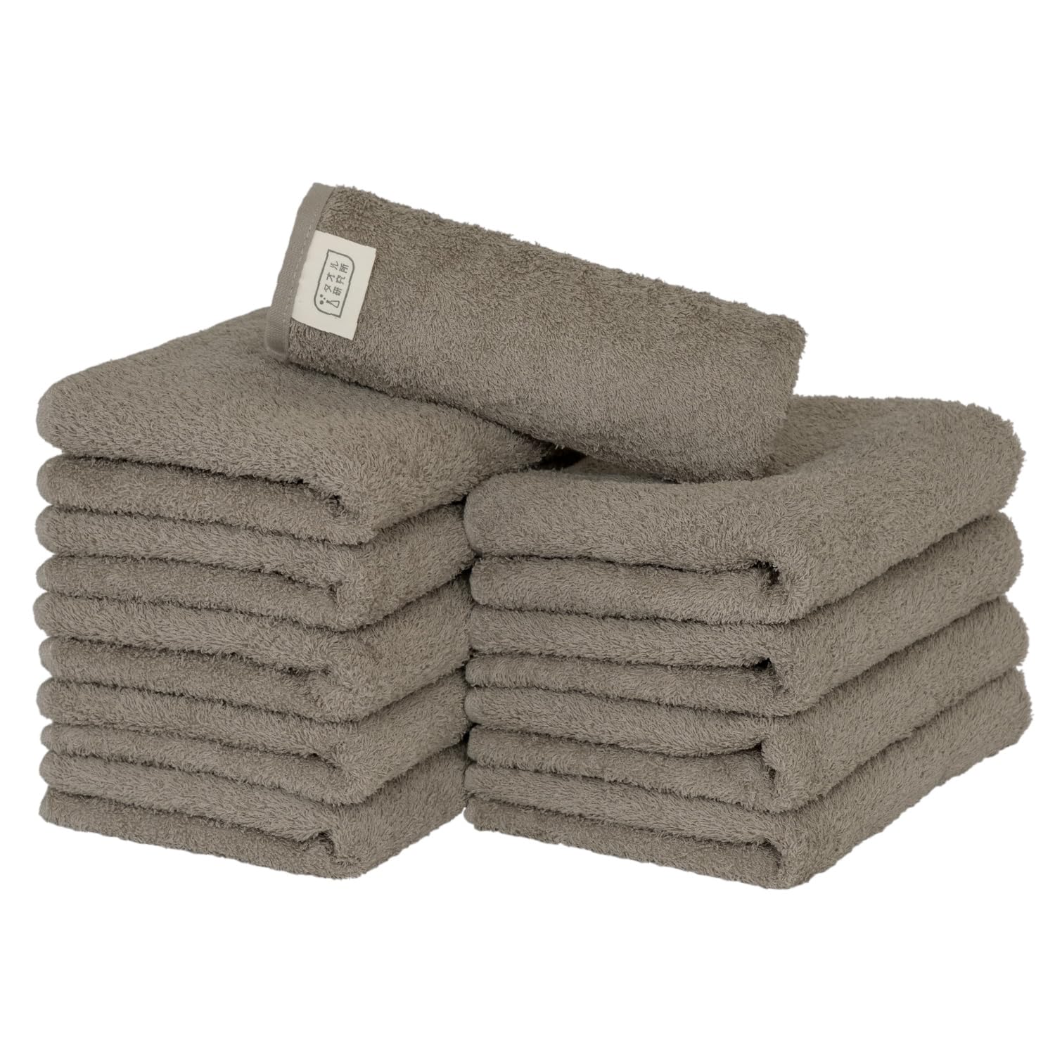 

Towel Laboratory Reason for Face Warm Gray and Hojicha Easy to JapanTechnology [The Lightness] #006 Towels, Brown, 10-Piece Set, Quick-Drying, Thin,