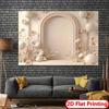 2D Beige Arch Backdrop Neutral Flower Balloon Party Photo Booth Prop