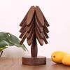 Untersetzer aus Holz Walnuss Magnetischer Untersetzerständer Walnussbaum Tischmatte Untersetzer Dekorativ Faltbarer Baumuntersetzer Heißtopfhalter Untersetzer