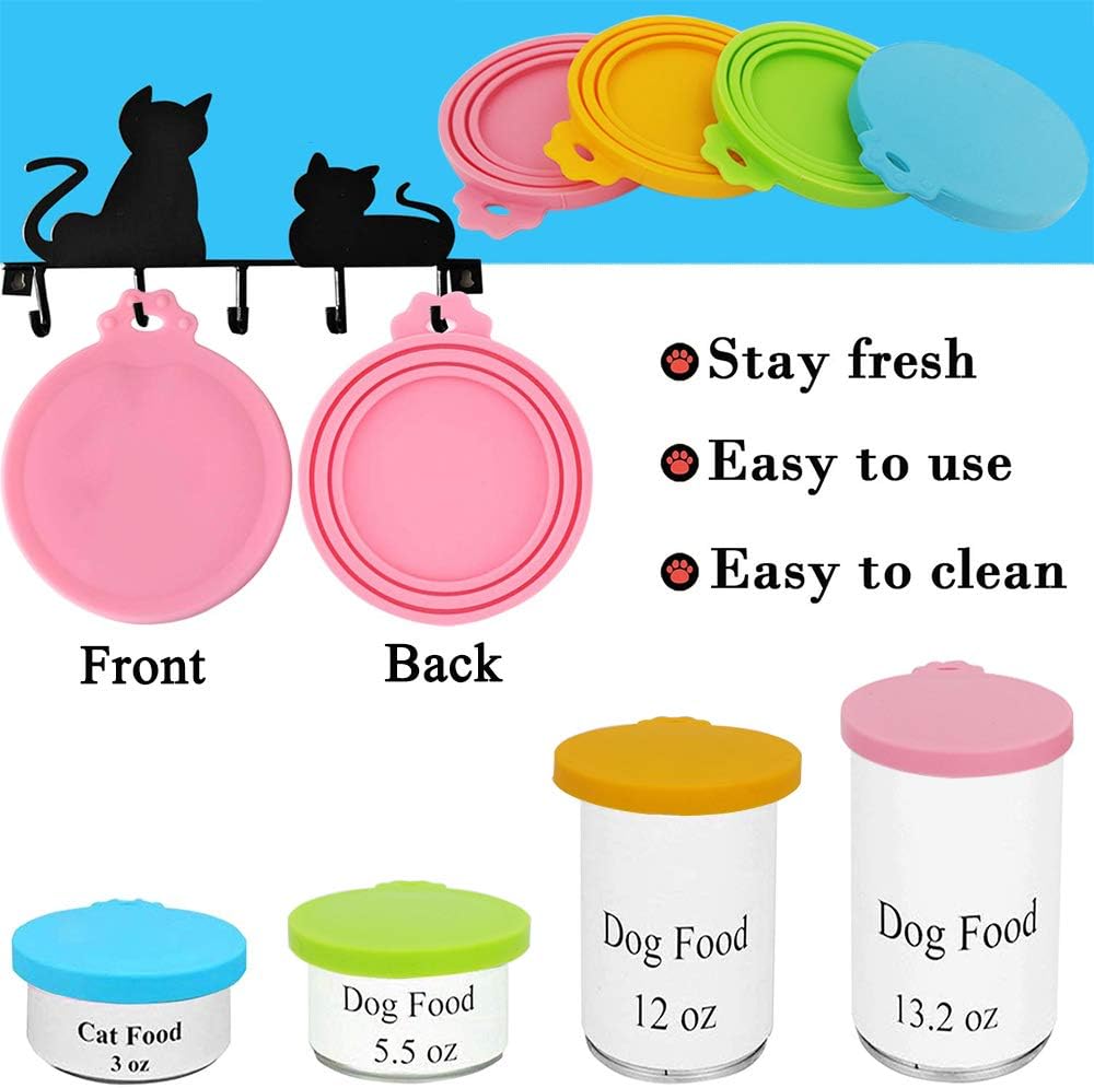Food Can Lids Silicone Pet Food Can Covers for Dog Cat Food One Tin Cap Fit Most Standard Size Dog Cat Food Canned