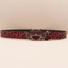 Y2K Leopard Print Rhinestone Tiger Claw Punk Women's Leather Belt