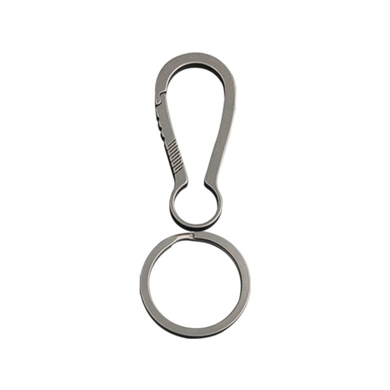 

Titanium EDC Outdoor Tool Titanium Alloy Keychain Tiranium Buckle Key Ring for Camping Hiking Fishing Travel Outdoor