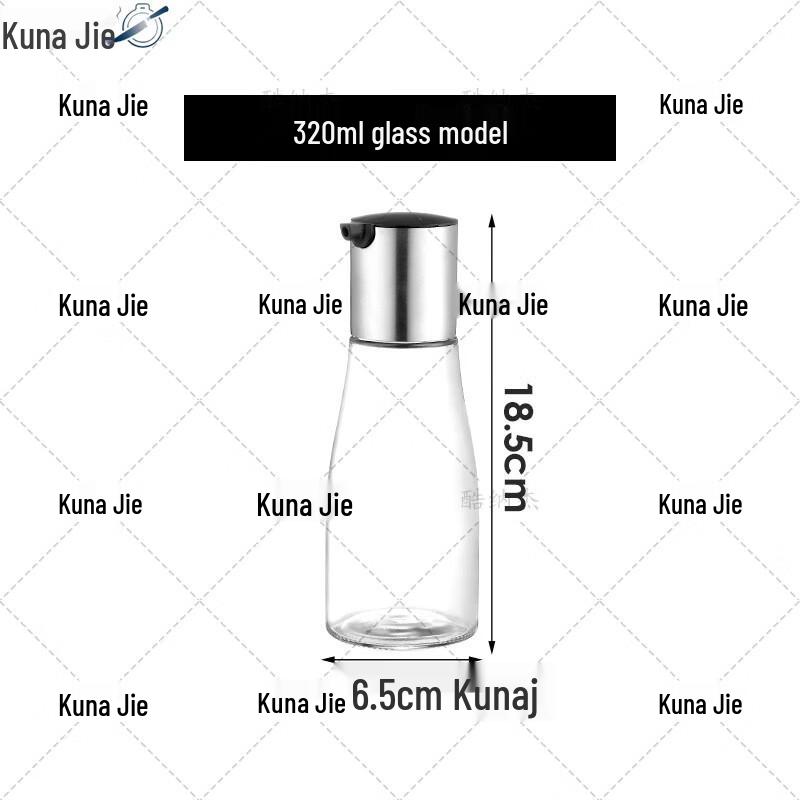 KUNAJIE Stainless Steel & Glass Condiment Dispenser