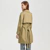 Damen Mittellanger Trenchcoat mit langen Ärmeln, Revers und einreihiger Knopfleiste