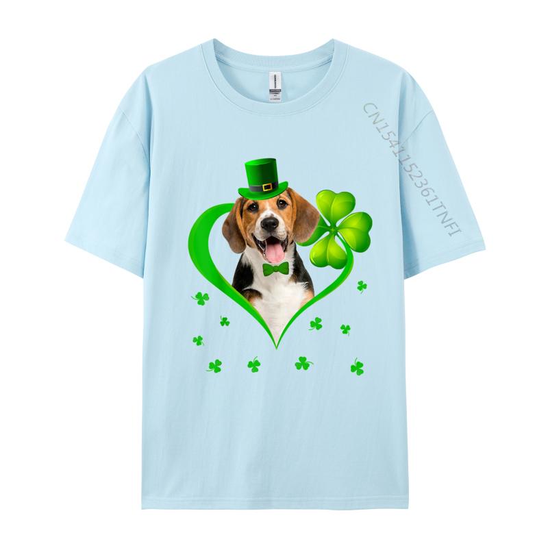 Beagle Dog St Patricks Day Tshirt Pride Gift Present Tee Funky Print T Shirt Cotton Men Tops Tees Birthday Gift