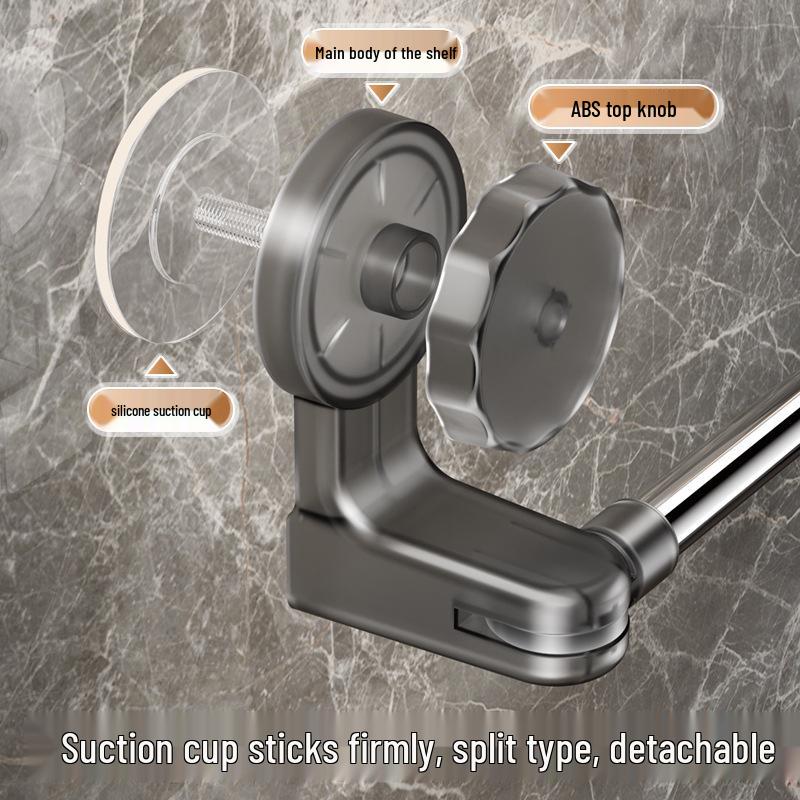 Rotatable Suction Cup Towel and Shoe Rack - No-Drill, Bathroom Storage Solution
