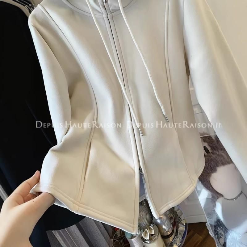 De Rong Solid Color Zip Up Hoodie Men Women Fall Winter Loose Fit Plus Size 240lbs Outerwear