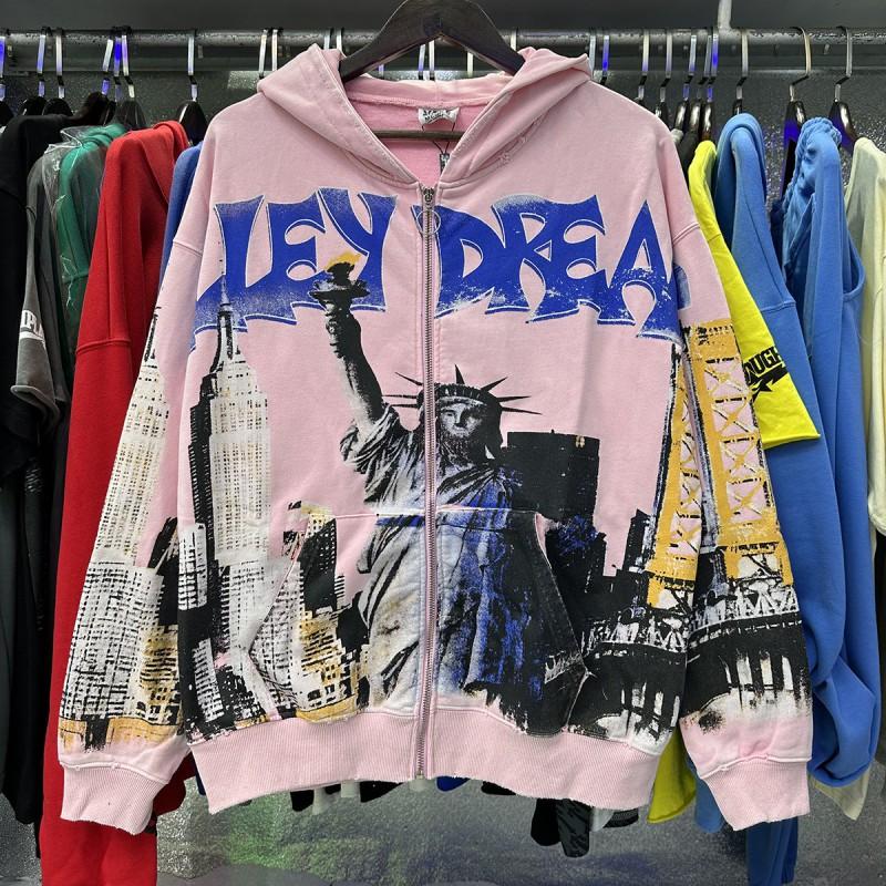 Premium Vintage Washed Cotton Hoodie Men Women Loose Fit Streetwear With Embroidered Letter Print Dual Pockets