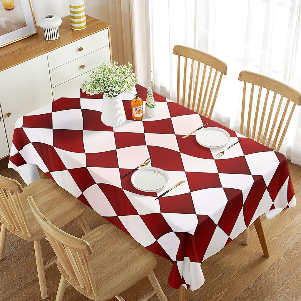 Checkered Tablecloth Rectangular Dining Table Tablecloth for Coffee Table Mat Kitchen Picnic Travel Party Decoration Tablecloth