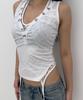 Peullijeunopallou Selby Button Sleeveless Top (White)