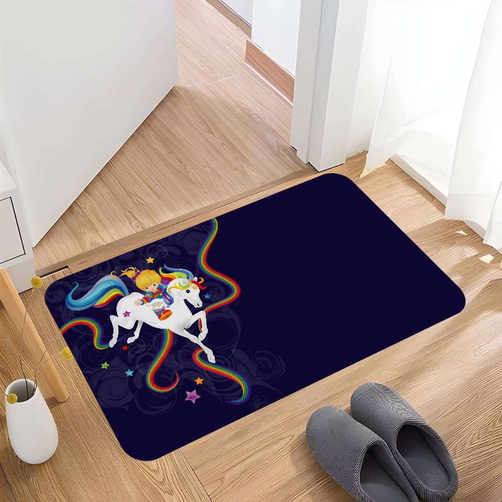 Rainbow Brite Anime Hallway Carpet Non-Slip Laundry Room Mat Laundry Decor Balcony Child Living Room Bedside Area Rugs