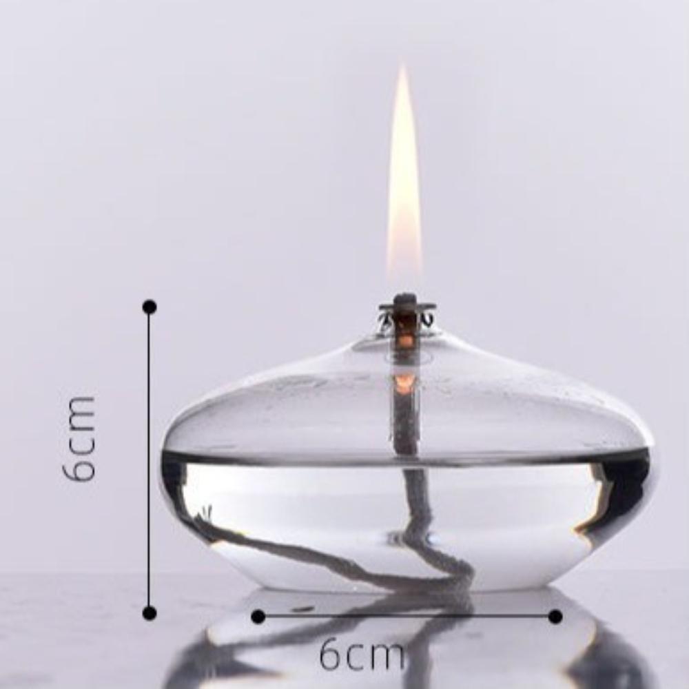 Portacandele rotondo in vetro creativo senza fumo lampada a burro decorazioni per tavolo da cena nuziale ornamenti per la casa moderna