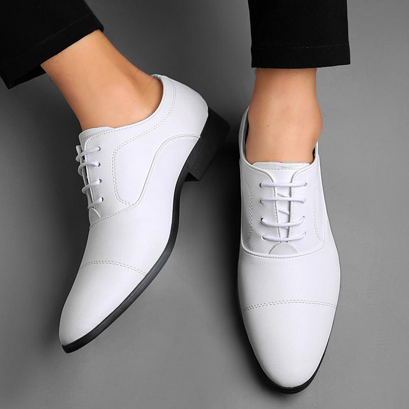 Golden Sapling Men's Formal Shoes White Oxfords Elegant Wedding Shoe for Men Casual Business Flats Leisure Dress Loafers