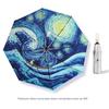 Van Gogh Starry Sky Titanium Silver Sunshade Umbrella, Dual-Purpose for Sun and Rain, Sun Protection, Uv Protection, Automatic High-Value Sun Umbrella