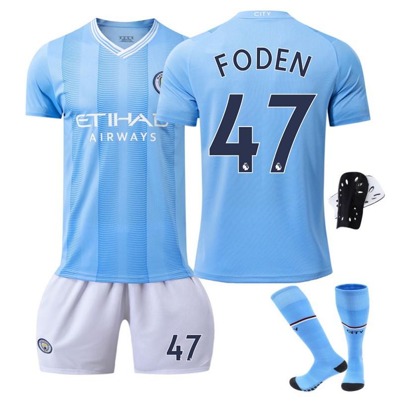 2324 Manchester City's Home Football Uniform No. 9 Harland 10 Glalish 17 De Braunet Fan Version Short Sleeves