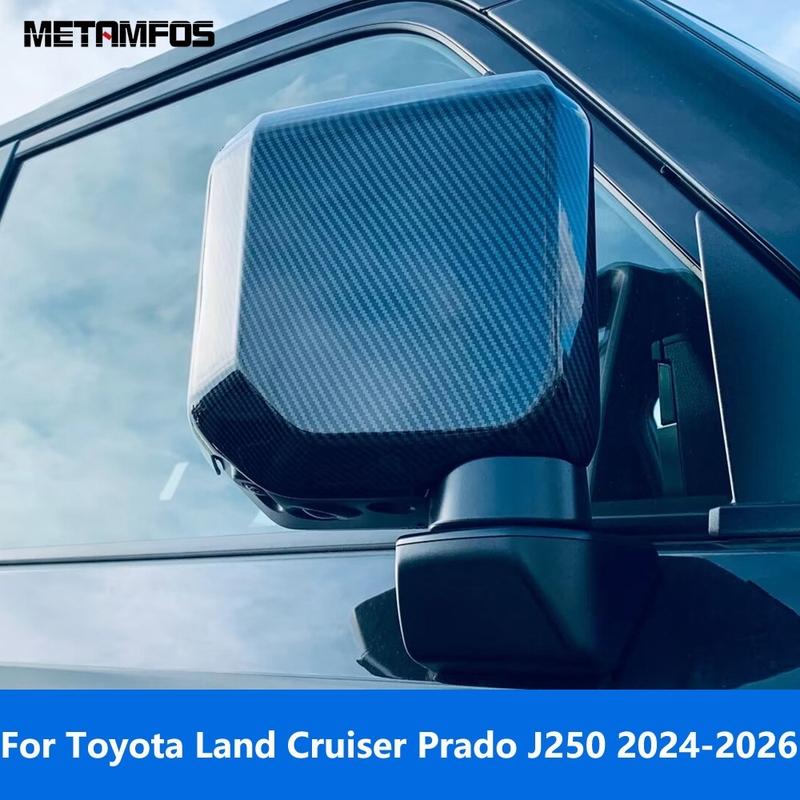 For Toyota Land Cruiser Prado J250 2024 2025 2026 Carbon Fiber Side Door Rear View Mirror Cover Trim Protector Car Accessories