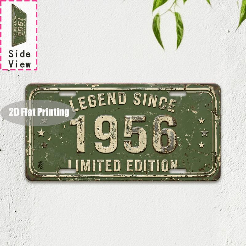 Vintage City Coordinate Bathroom Toilet Year Text Metal License Plate Sign Retro D Flat Printed Tin Plaque Wall Decor for Hom