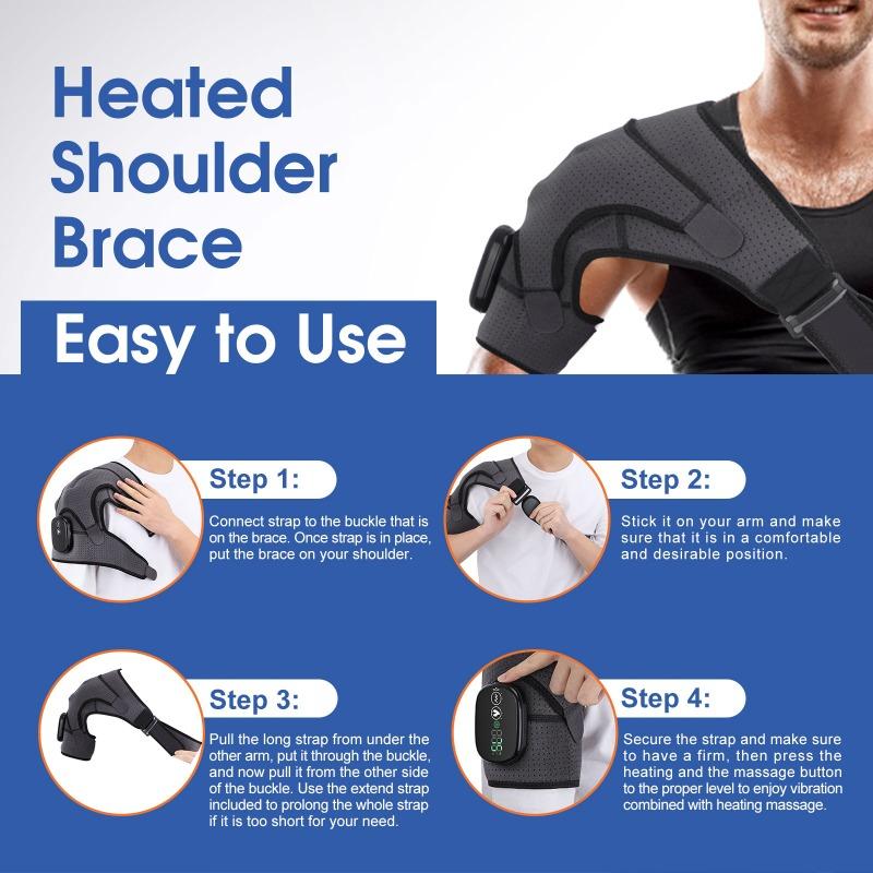 1PC Hole Shoulder Pads Electric Heating Shoulder Pads Electric Heat Compress Neck and Shoulder Joint Strain Heating Vibration Massager