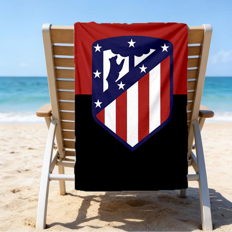 Fotbalový klub Atletico Potisknutý Plážový Ručník, Super Měkké Mikrovlákno, Perfektní Dárek k Narozeninám, na Bazén, Pláž, Cestování, pro rodinu a přátele
