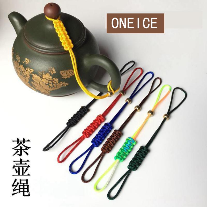 Hand-made Pot Nylon Rope With Small Jade Tea Ceremony Rope Purple Teapot Lid Rope Teapot Handle Tied Rope for Drink teapot