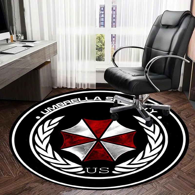 1pc Umbrella Security Corporation Emblem Round Carpet, Made of Polyester,Perfect for Decorating Office Chairs, Living Rooms Fplt123
