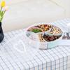 Divided Serving Tray Snack Plate with Lid Fruit Plates Compartment Candy Box Multi-function Food Storage Tray Household Gadgets