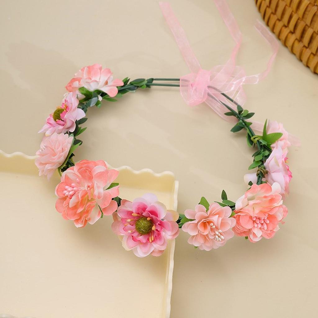 Bride Flower Crown For Wedding Floral Garlands Crown Hair Wreath Bright Color Flower Headbands Women Bride Headwear