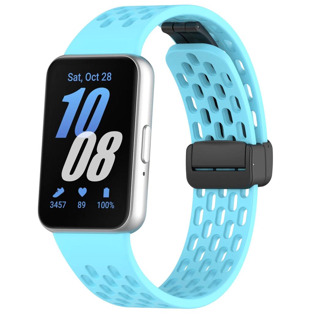 Magnetic Buckle Mesh Silicone Strap For Samsung Fit 3 Sport Breathable Watch Band For Samsung Galaxy Fit 3 Replacement Bracelet