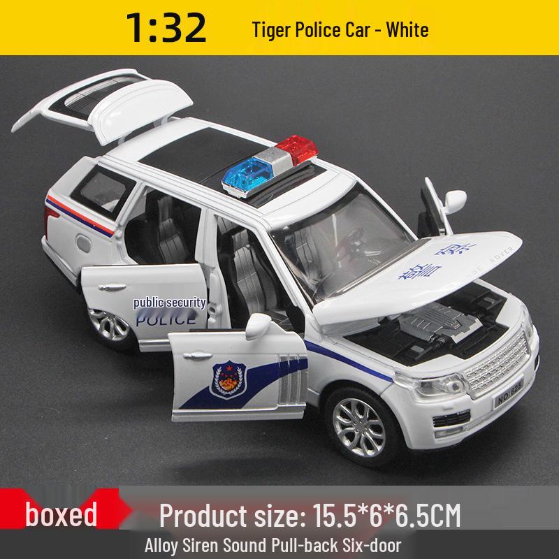 1:32 Pull-Back Alloy Police Car Toy with Lights & Sound – Six-Opening Doors for Kids
