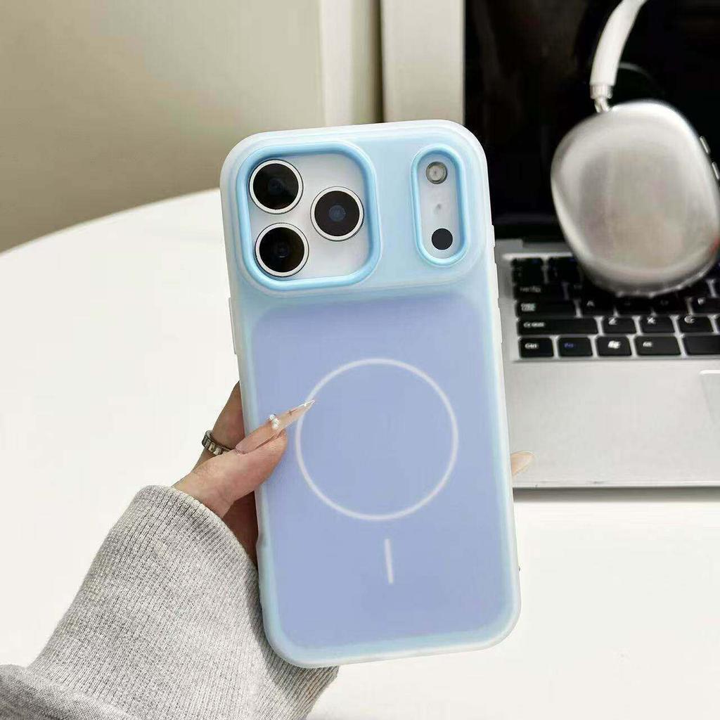 New two-color jelly magnetic suction for iPhone17ProMAX mobile phone case Apple 16 matte skin protective case