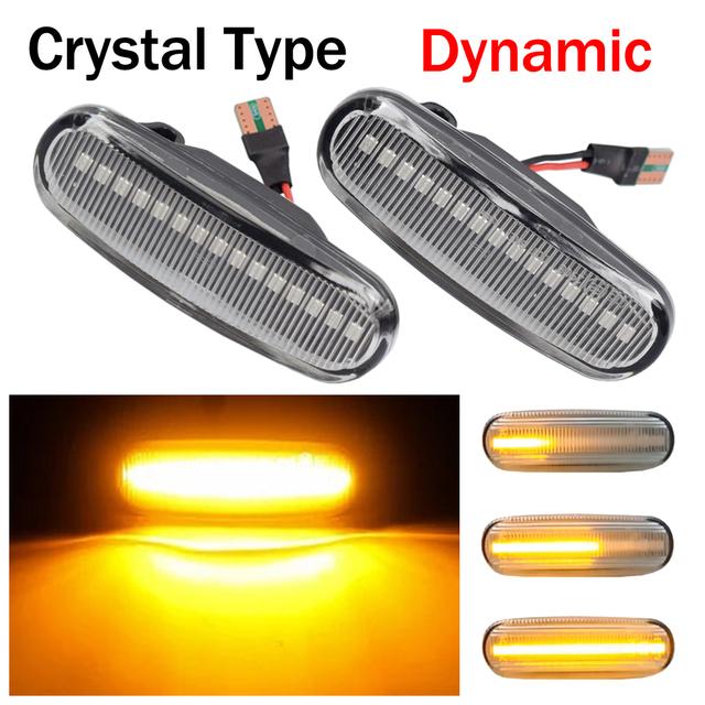 2Pcs Dynamic LED Turn Signal Side Marker Light Repeater Lamp For Fiat Panda 169 Grande Punto Inkl Evo Doblo Fiorino Linea Idea