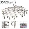 Foldable Clothes Hanger Airer Stainless Steel Underwear Sock Dryer Laundry Rack Flat Head Design Rust Resistant Strong Grip Clip