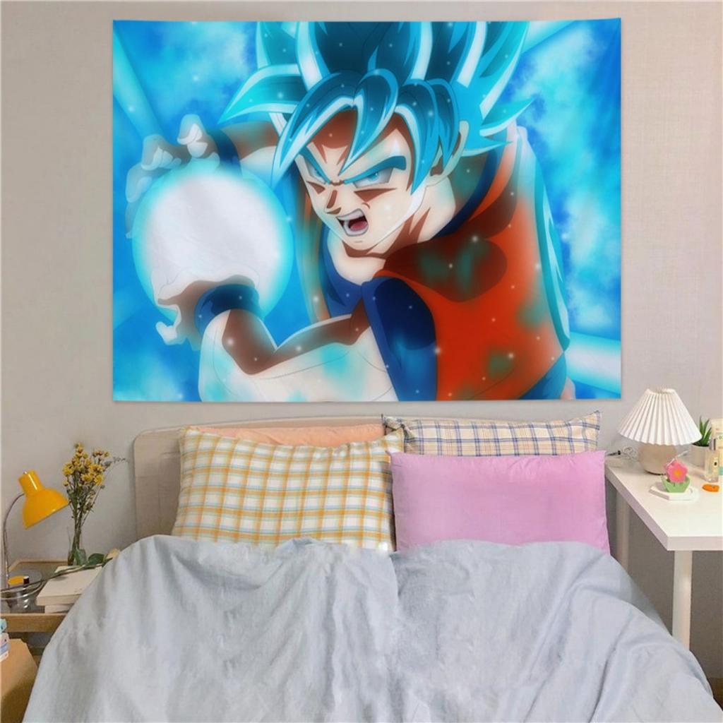 Anime Goku Dragon Ball Background Tapestry Wall Fabric for Bedroom Dorm Room Decor Wallpaper Style Art