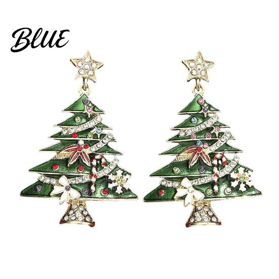Red Bow Ball Earrings 1 Pair Christmas Deer Snowflake Xmas