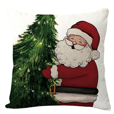 Home Decor Santa Snowman Merry Christmas Pillows Pattern Cushion Cover Suitable for Sofa Bedroom Car Pillow Cover
