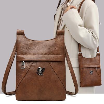 Strukturierte mehrlagige Tasche, Vielseitige Schultertasche, Umhängetasche, Kleine Damentasche, Mama-Tasche